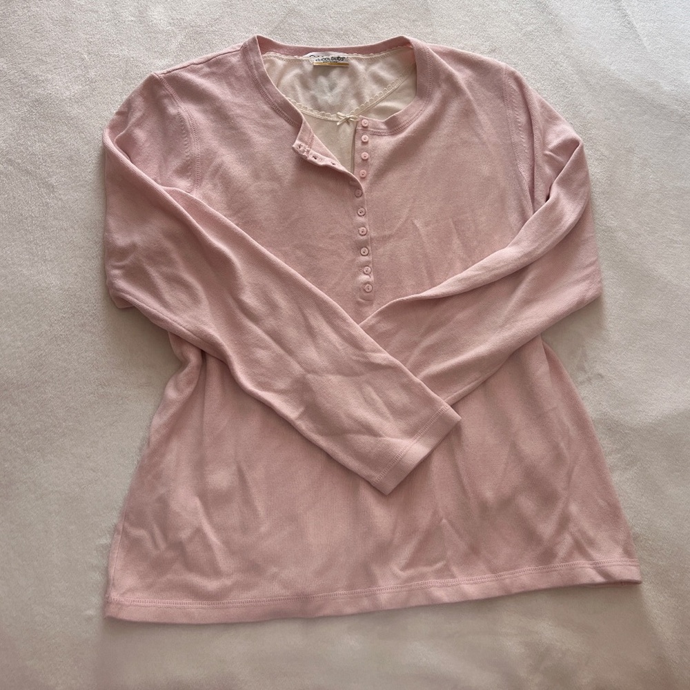 Pink Sweater Henley